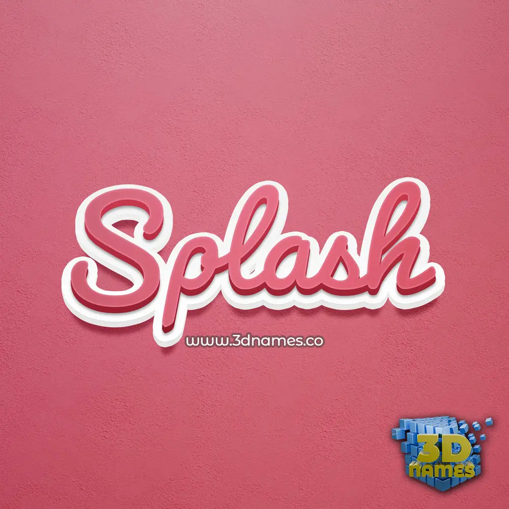 splash in Red Scribble style - 3D name wallpaper