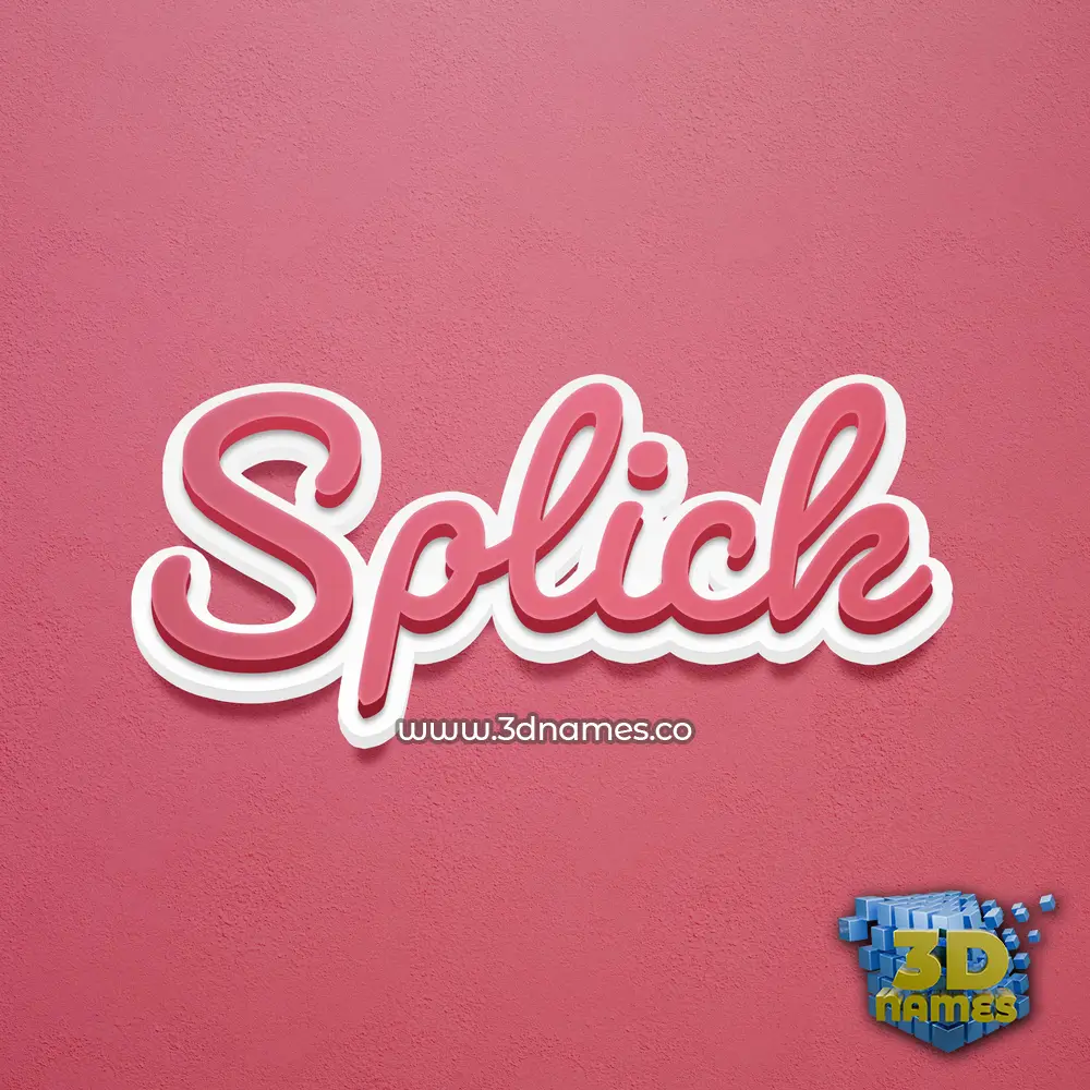 splick in Red Scribble style - 3D name wallpaper splick in Red Scribble style - 3D name wallpaper