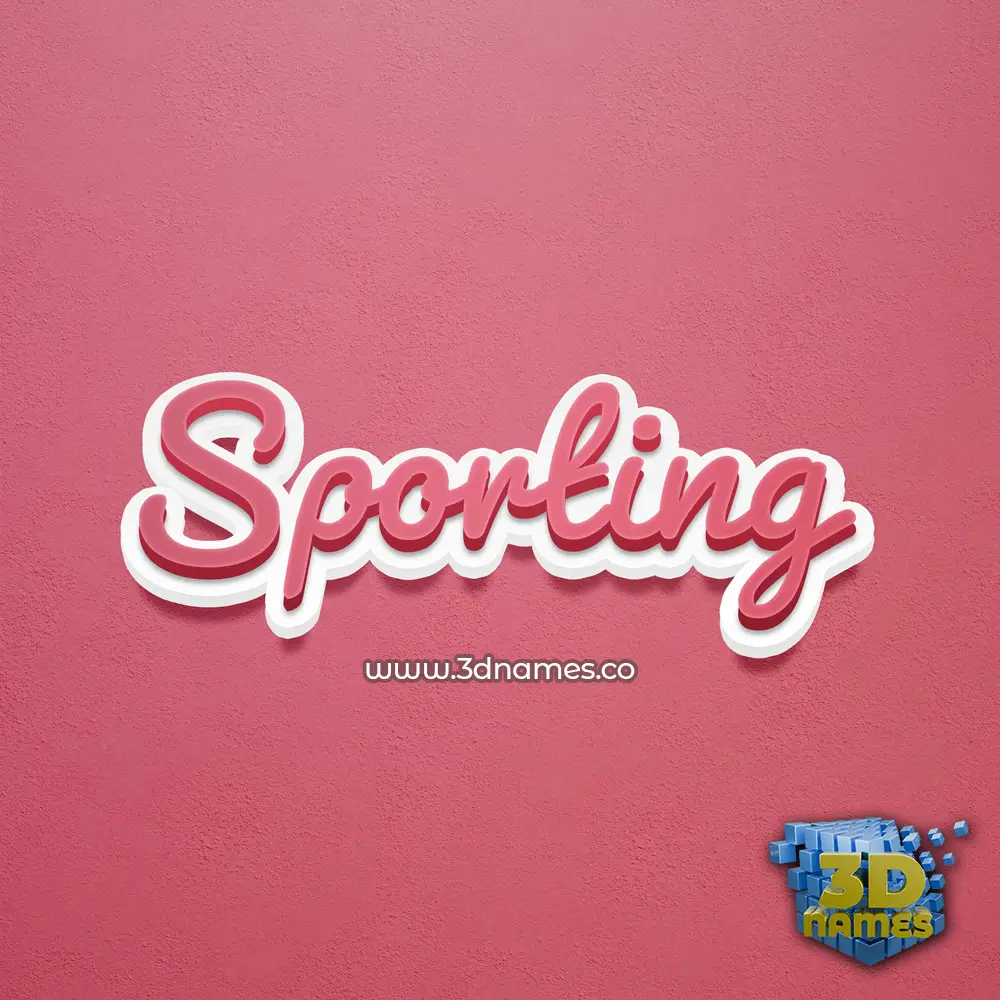 sporting in Red Scribble style - 3D name wallpaper sporting in Red Scribble style - 3D name wallpaper