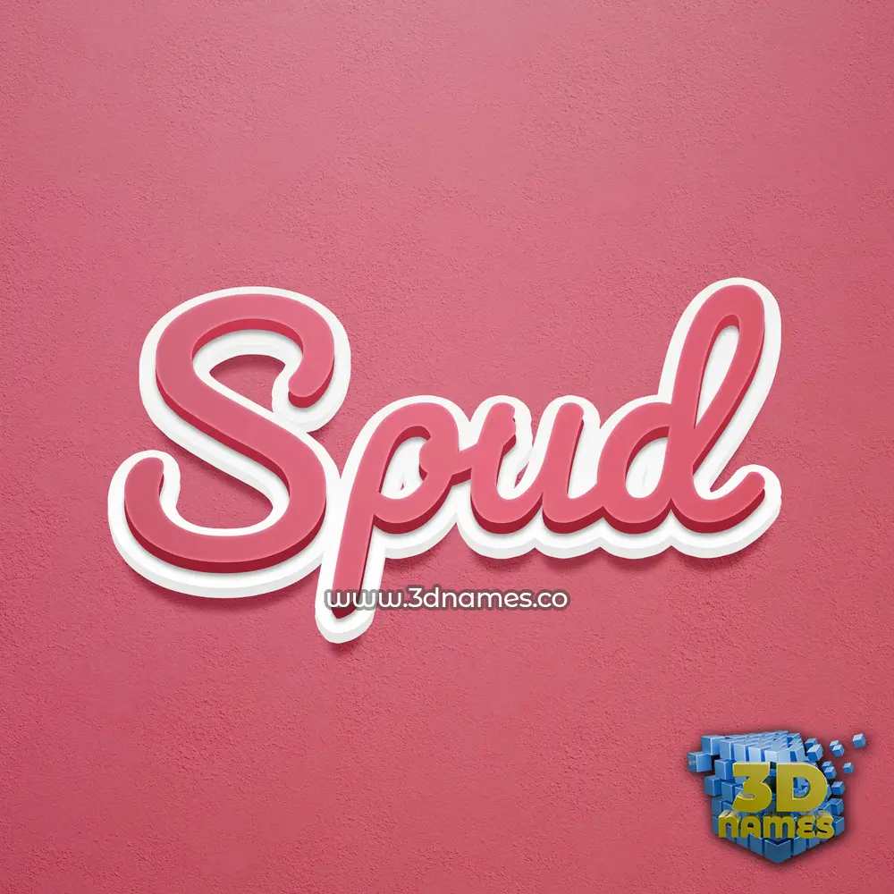 spud in Red Scribble style - 3D name wallpaper