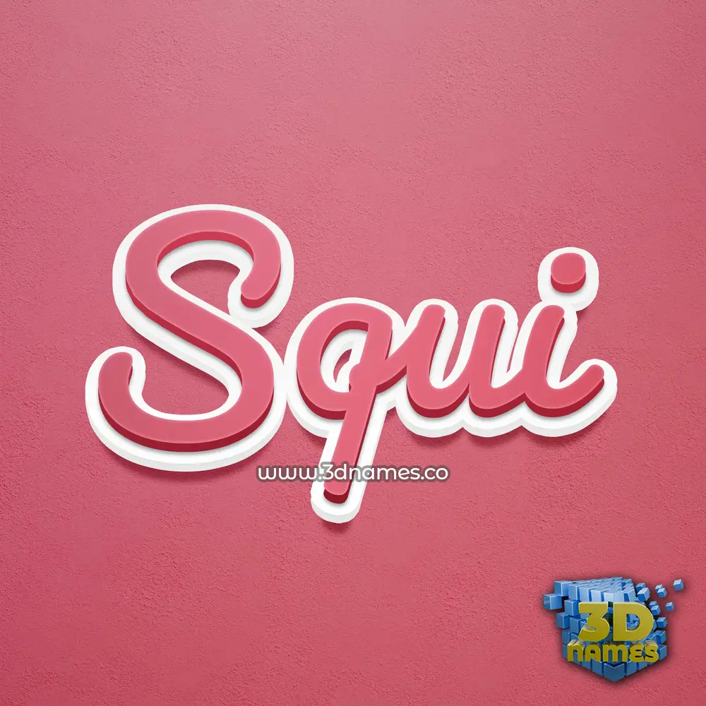 squi in Red Scribble style - 3D name wallpaper