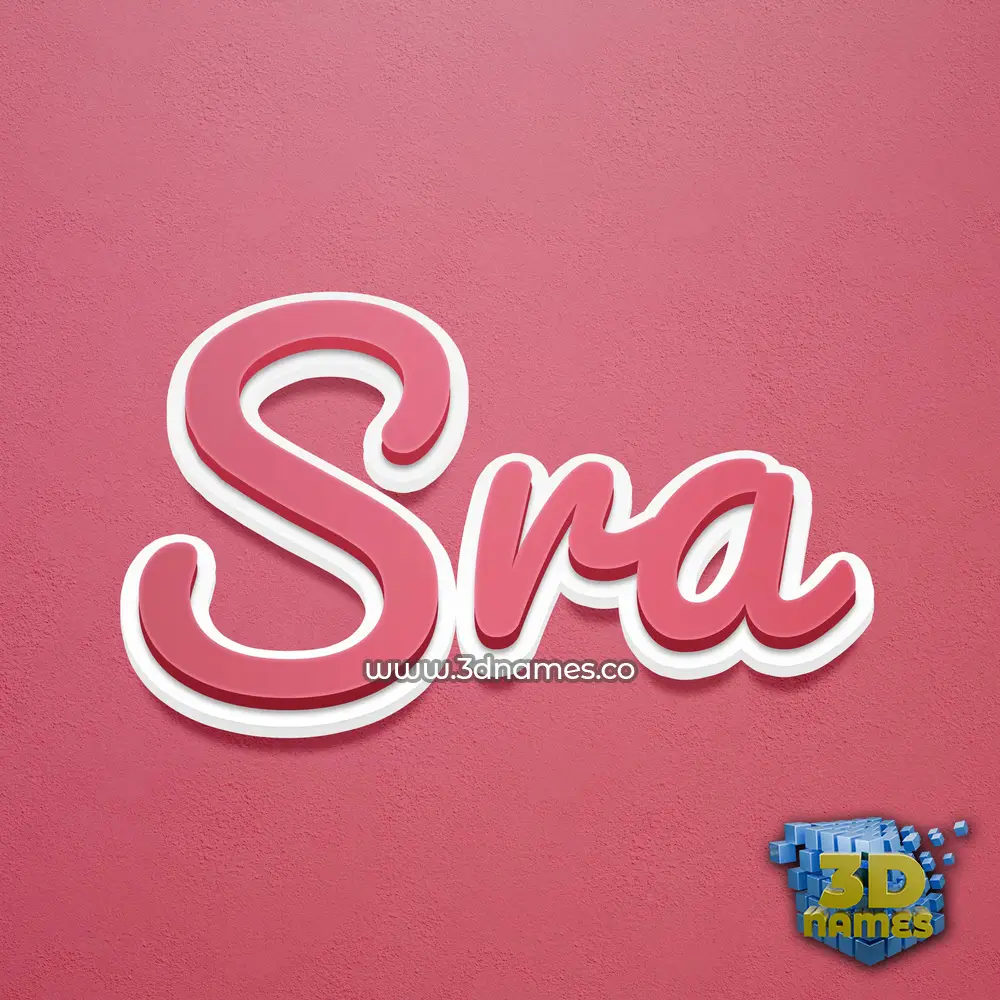 sra in Red Scribble style - 3D name wallpaper