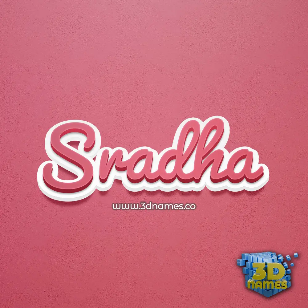sradha in Red Scribble style - 3D name wallpaper