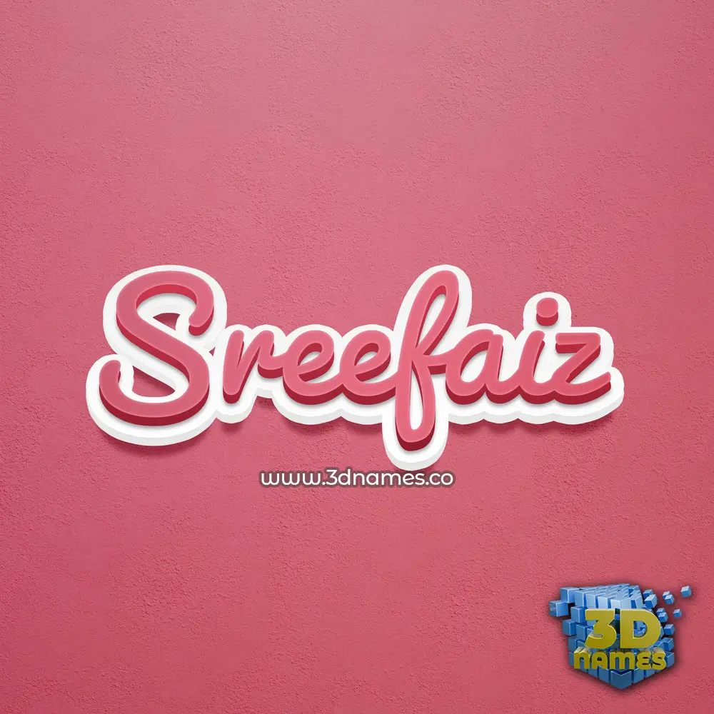 sreefaiz in Red Scribble style - 3D name wallpaper