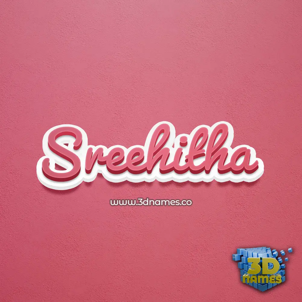 sreehitha in Red Scribble style - 3D name wallpaper