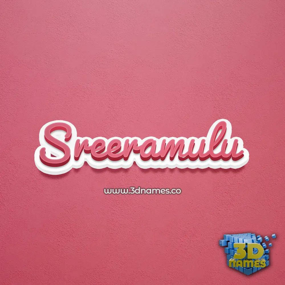 sreeramulu in Red Scribble style - 3D name wallpaper