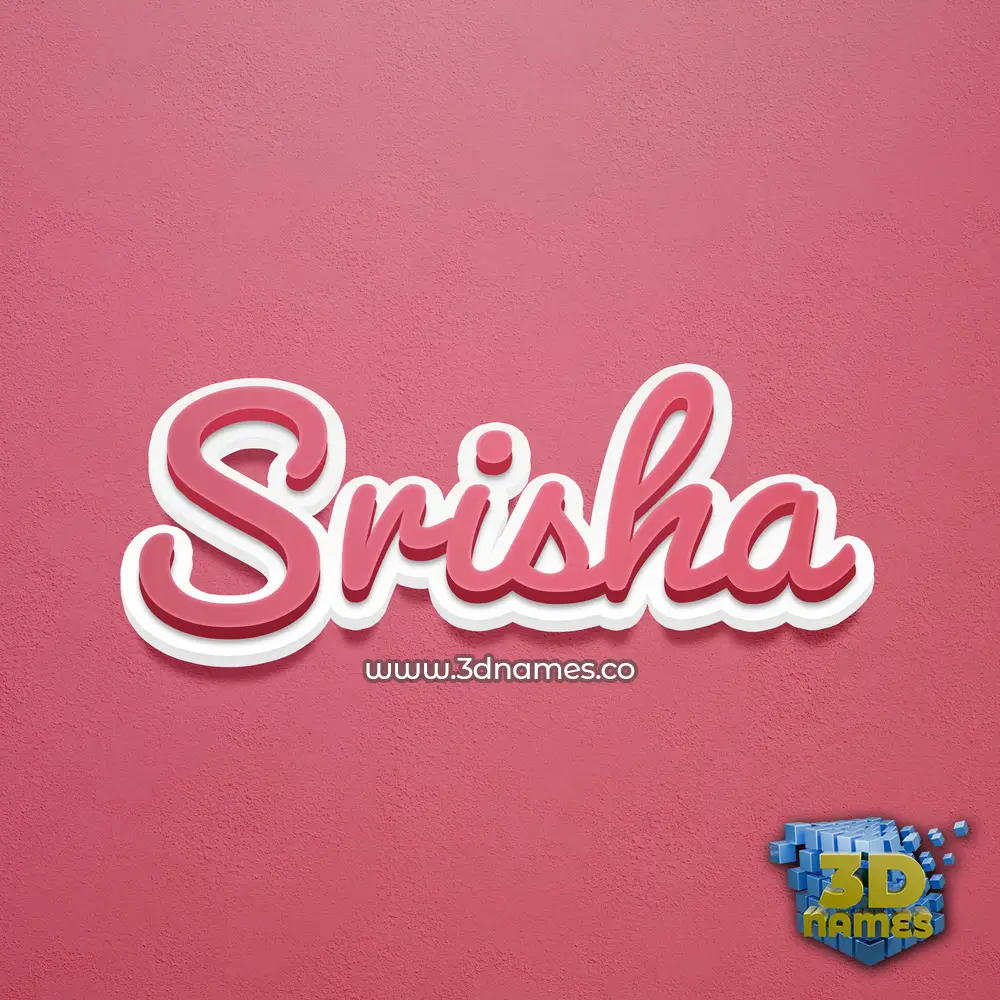 srisha in Red Scribble style - 3D name wallpaper