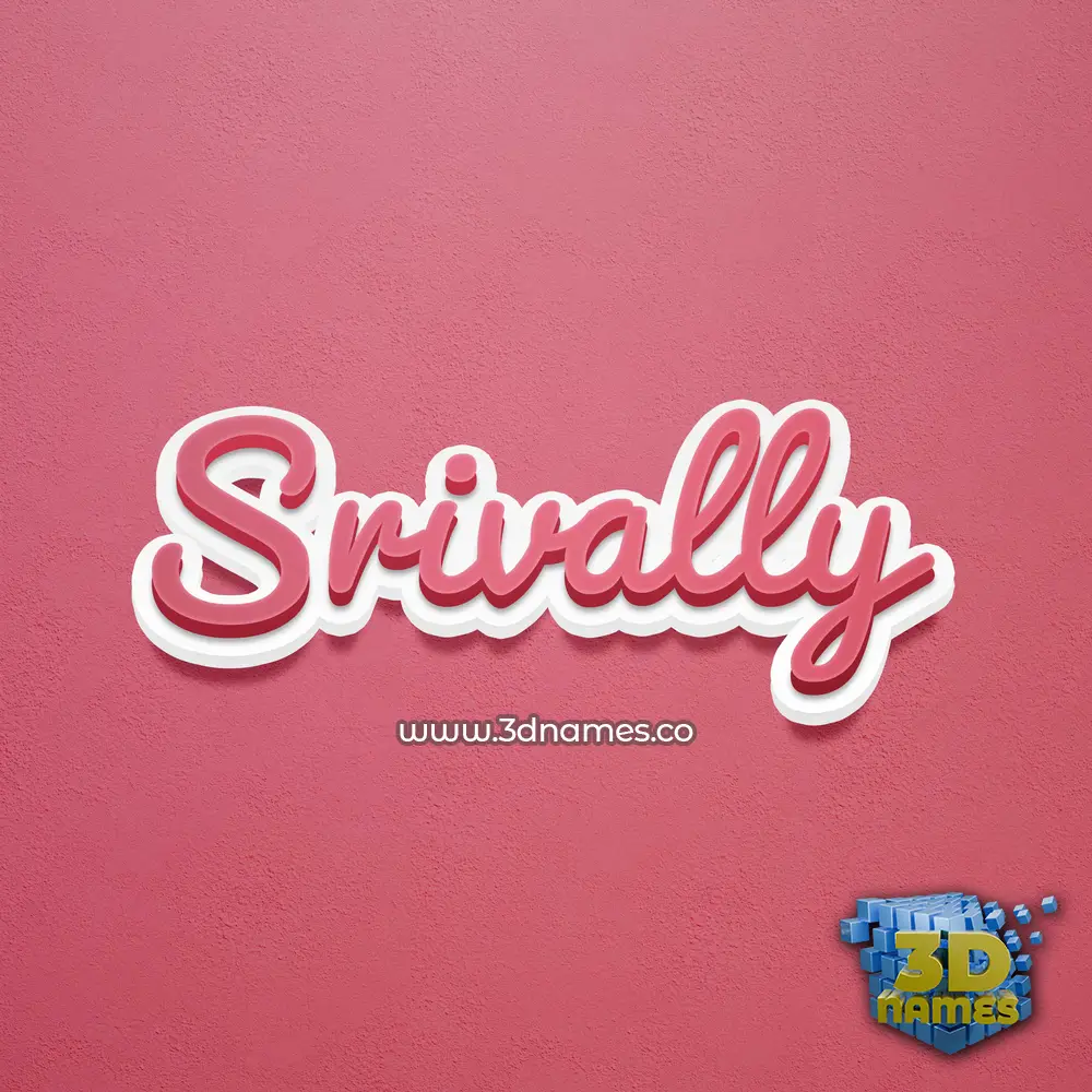 srivally in Red Scribble style - 3D name wallpaper