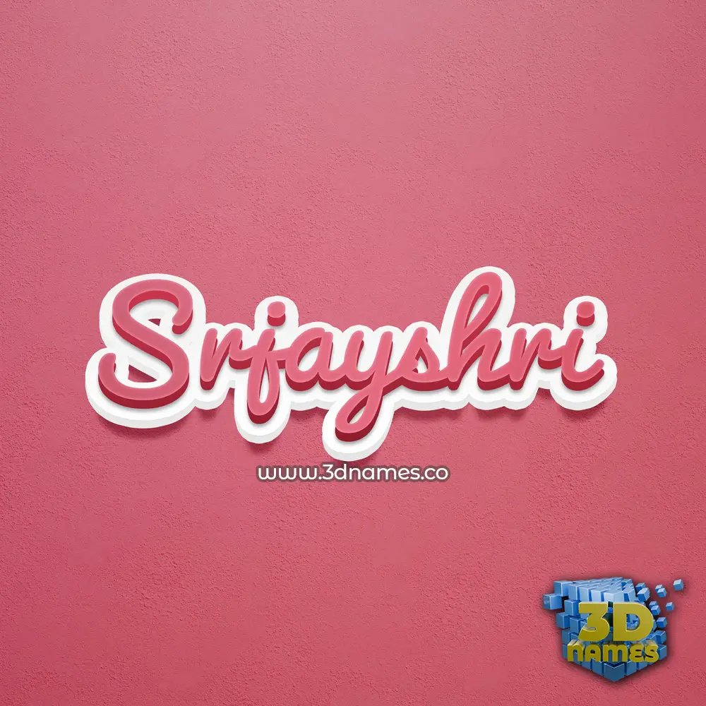 srjayshri in Red Scribble style - 3D name wallpaper