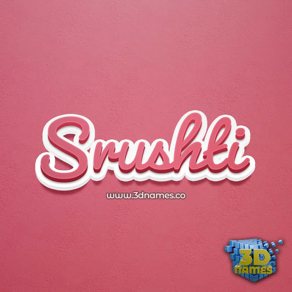 srushti in Red Scribble style - 3D name wallpaper