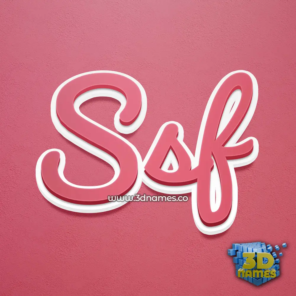 ssf in Red Scribble style - 3D name wallpaper