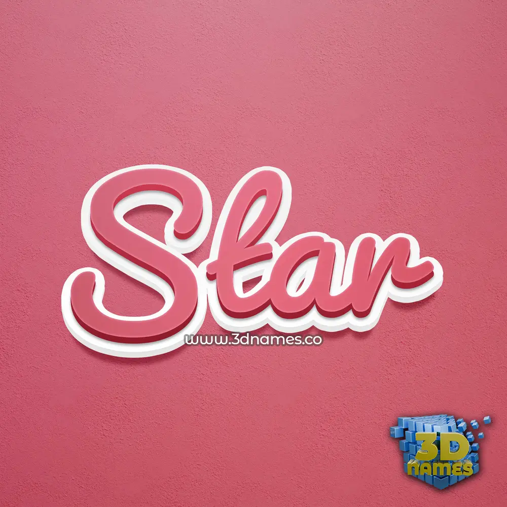 star in Red Scribble style - 3D name wallpaper