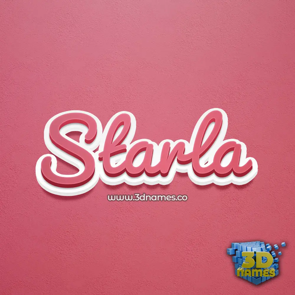 starla in Red Scribble style - 3D name wallpaper