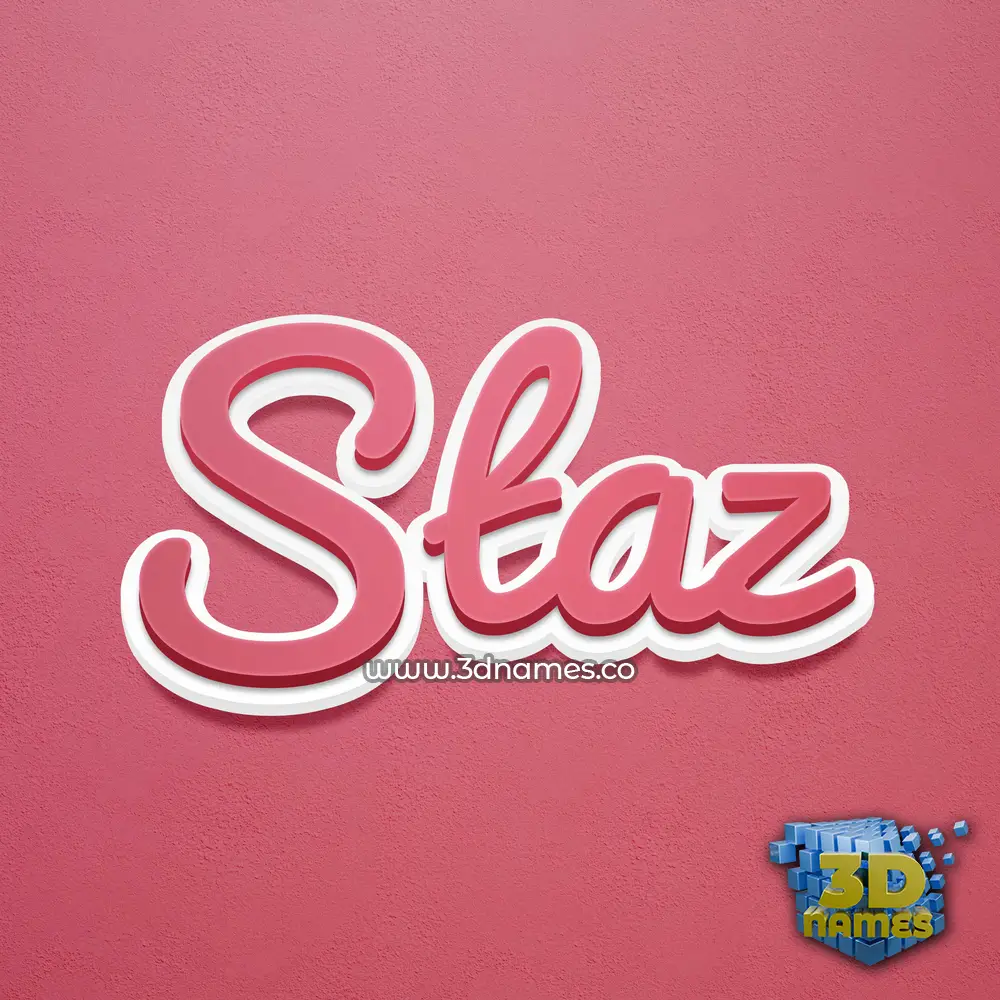 staz in Red Scribble style - 3D name wallpaper