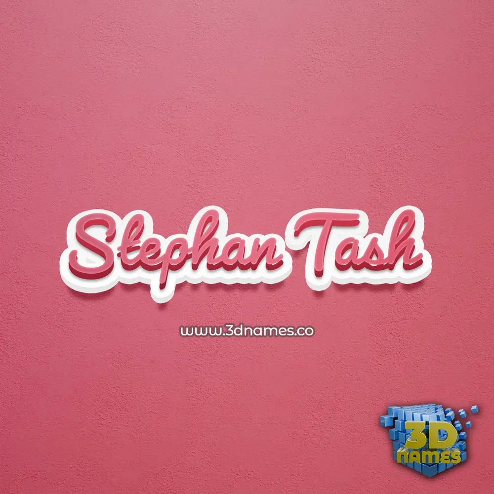 stephan tash in Red Scribble style - 3D name wallpaper