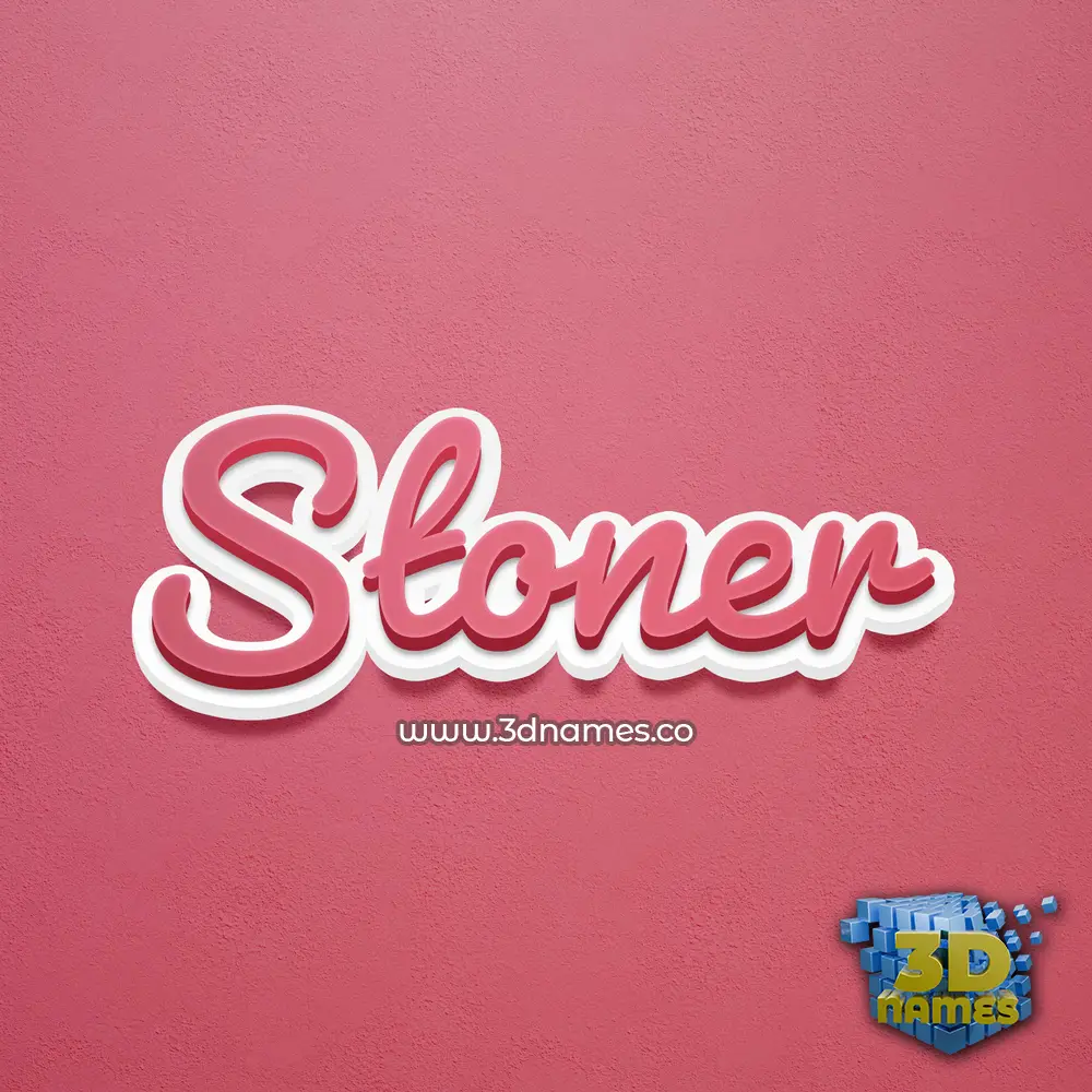 stoner in Red Scribble style - 3D name wallpaper