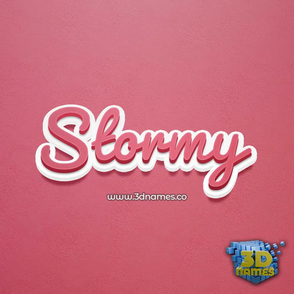 stormy in Red Scribble style - 3D name wallpaper