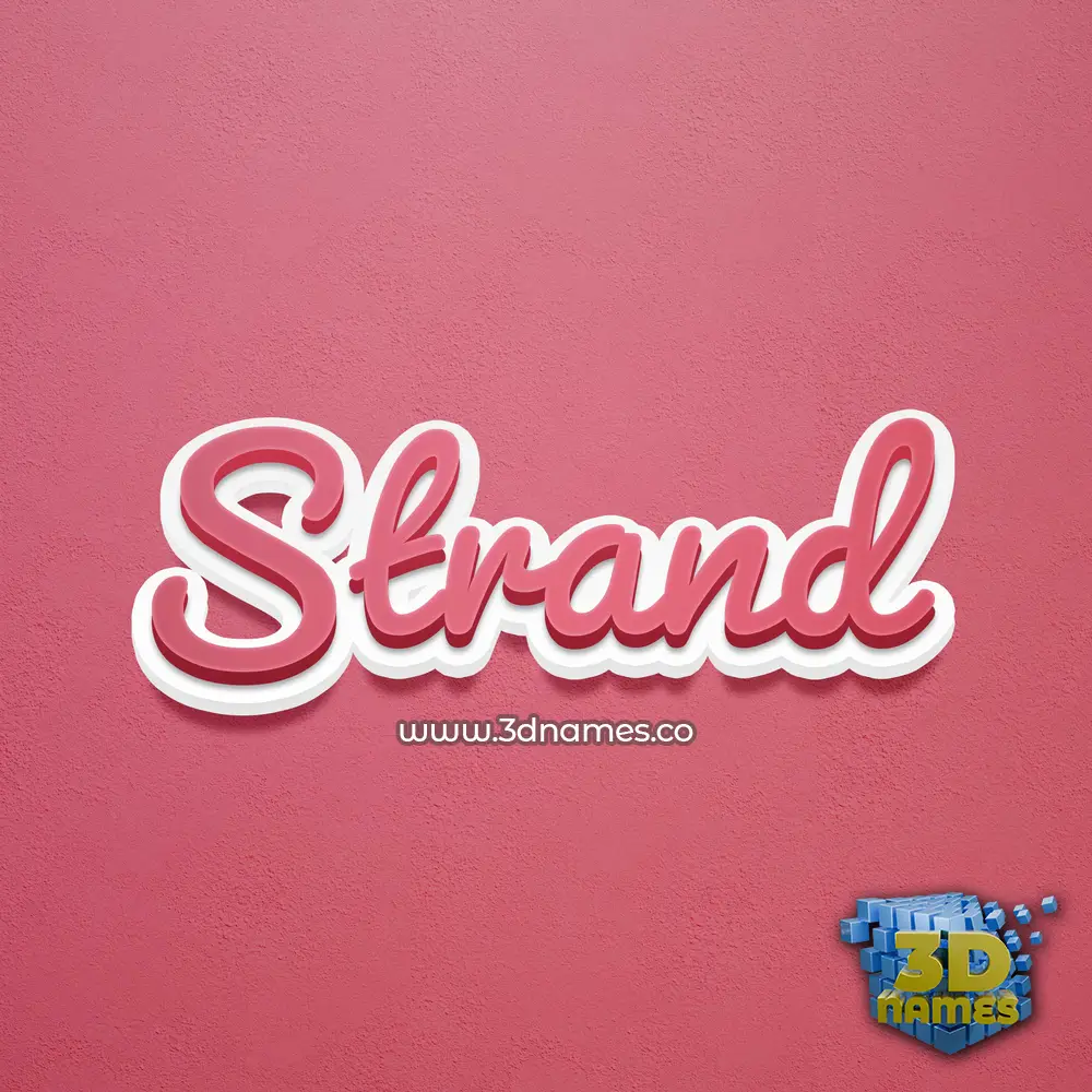 strand in Red Scribble style - 3D name wallpaper strand in Red Scribble style - 3D name wallpaper