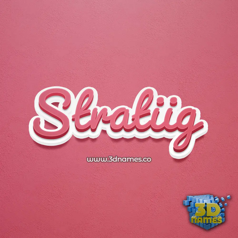 stratiig in Red Scribble style - 3D name wallpaper