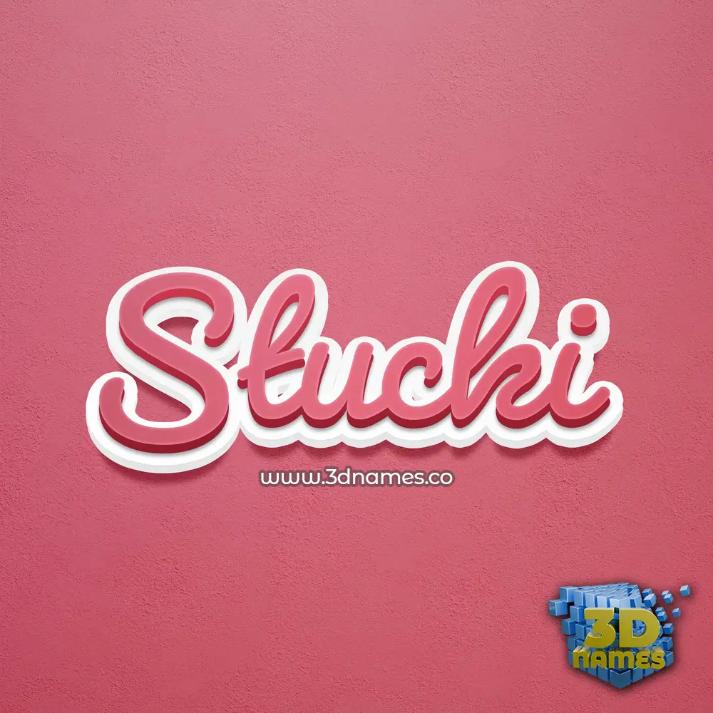 stucki in Red Scribble style - 3D name wallpaper