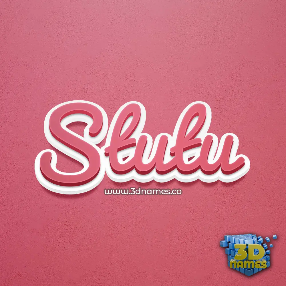 stutu in Red Scribble style - 3D name wallpaper