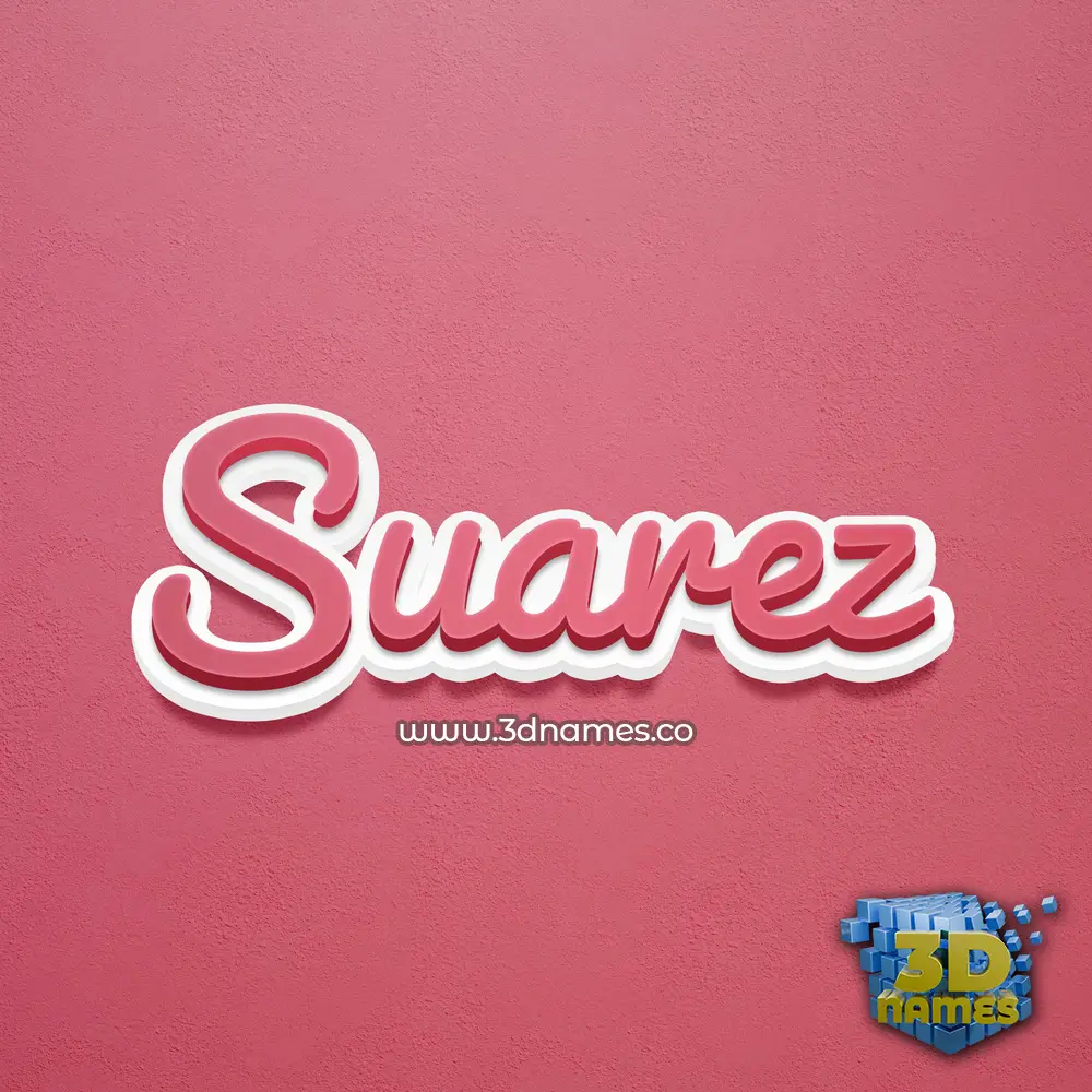 suarez in Red Scribble style - 3D name wallpaper