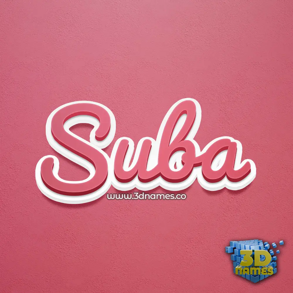 suba in Red Scribble style - 3D name wallpaper