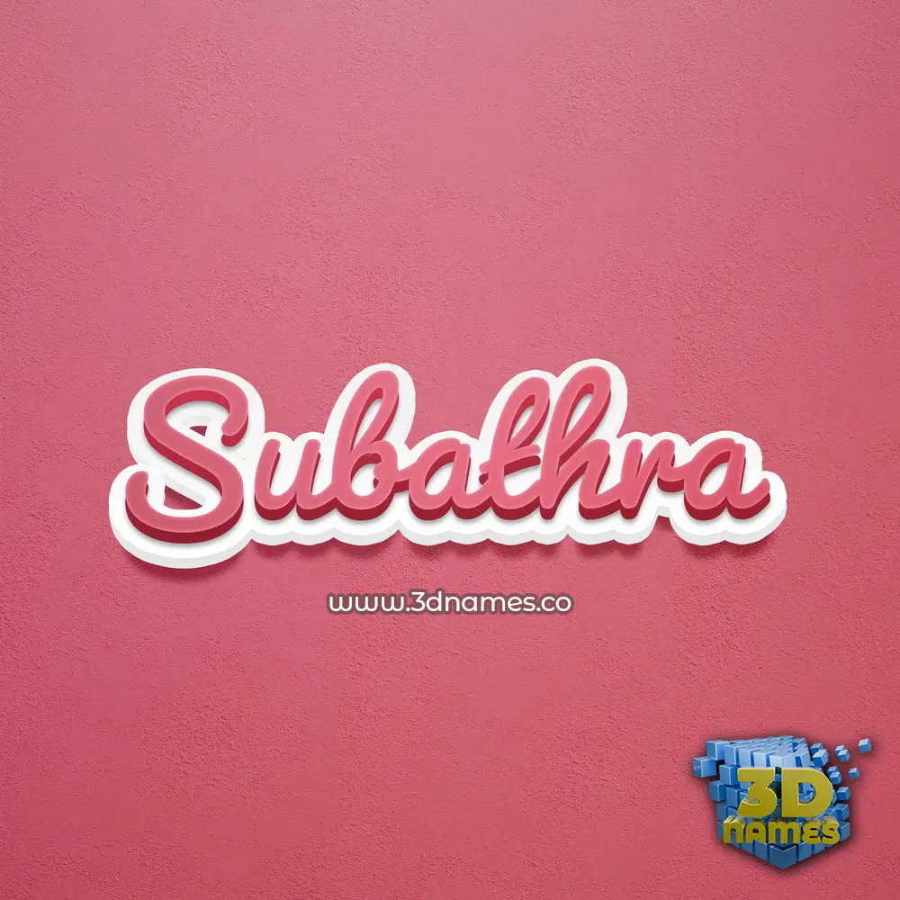 subathra in Red Scribble style - 3D name wallpaper