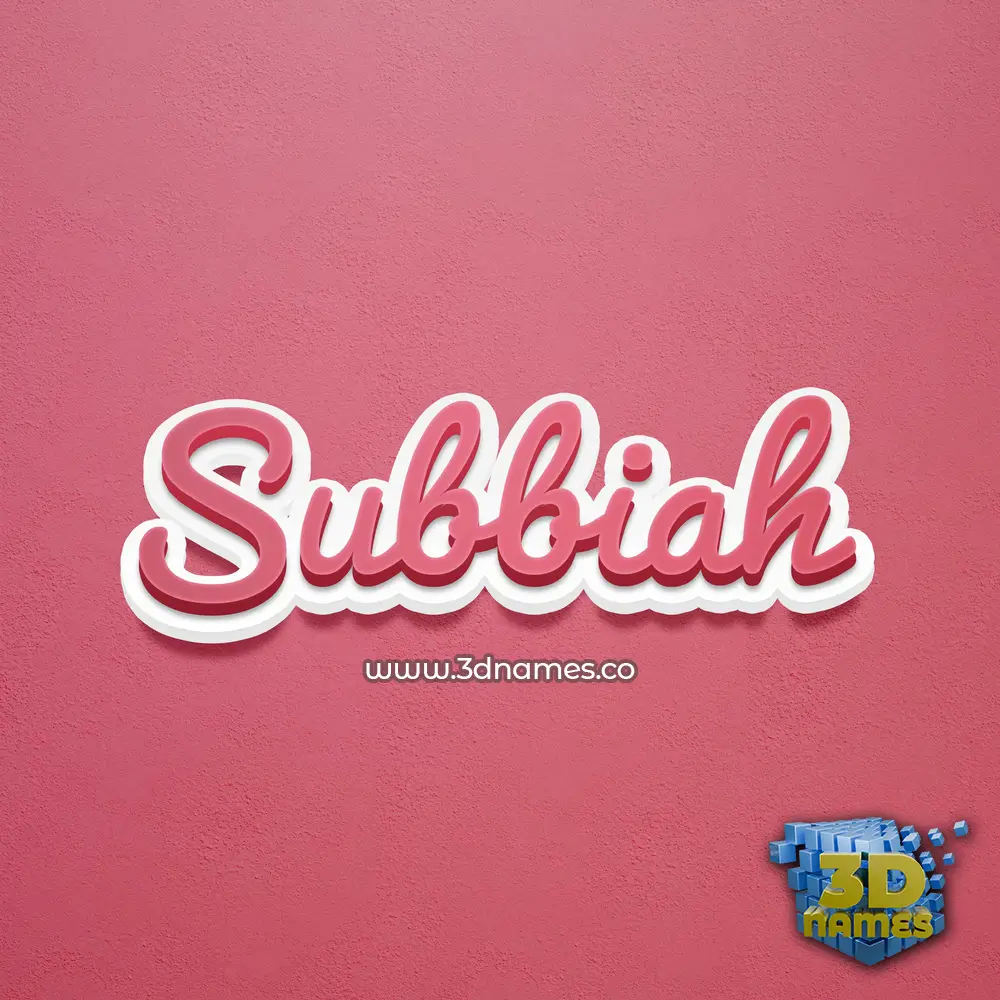 subbiah in Red Scribble style - 3D name wallpaper