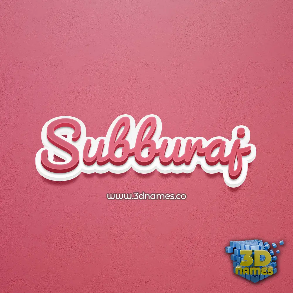 subburaj in Red Scribble style - 3D name wallpaper