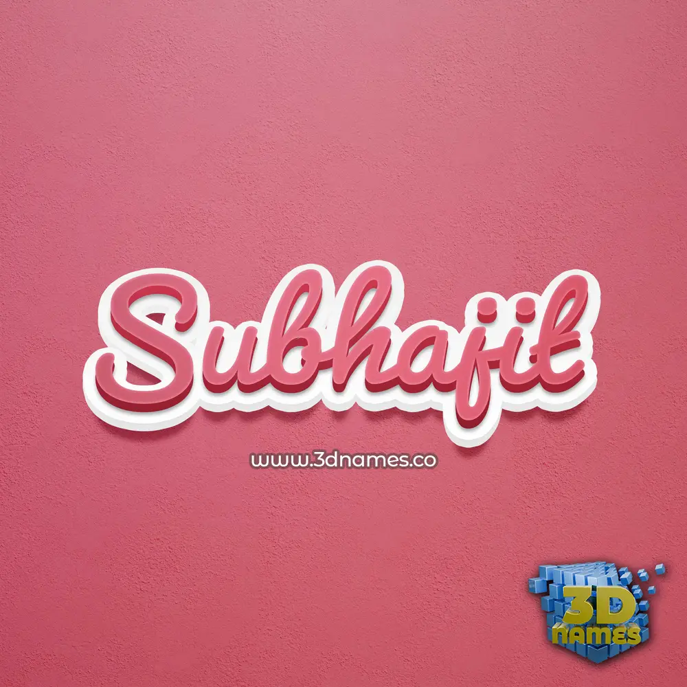 subhajit in Red Scribble style - 3D name wallpaper