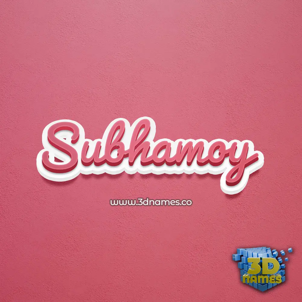 subhamoy in Red Scribble style - 3D name wallpaper