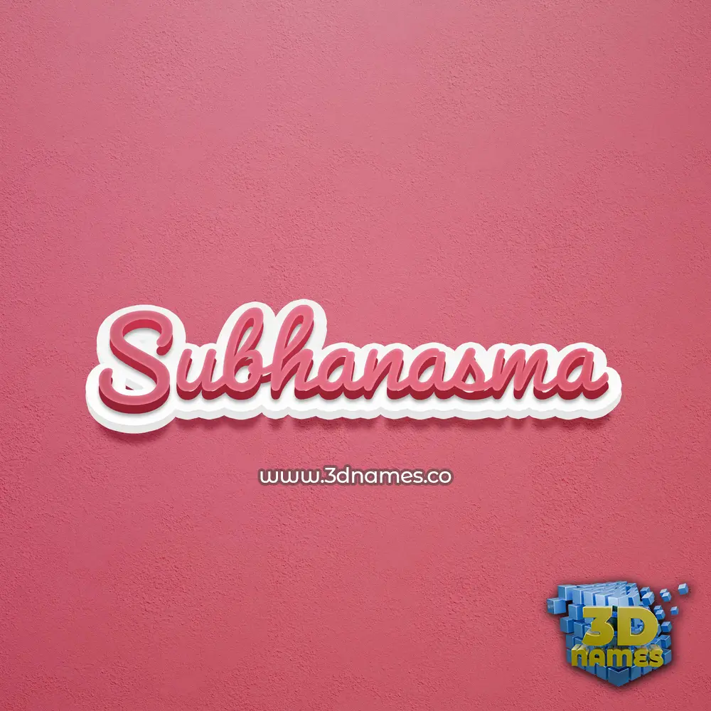 subhanasma in Red Scribble style - 3D name wallpaper
