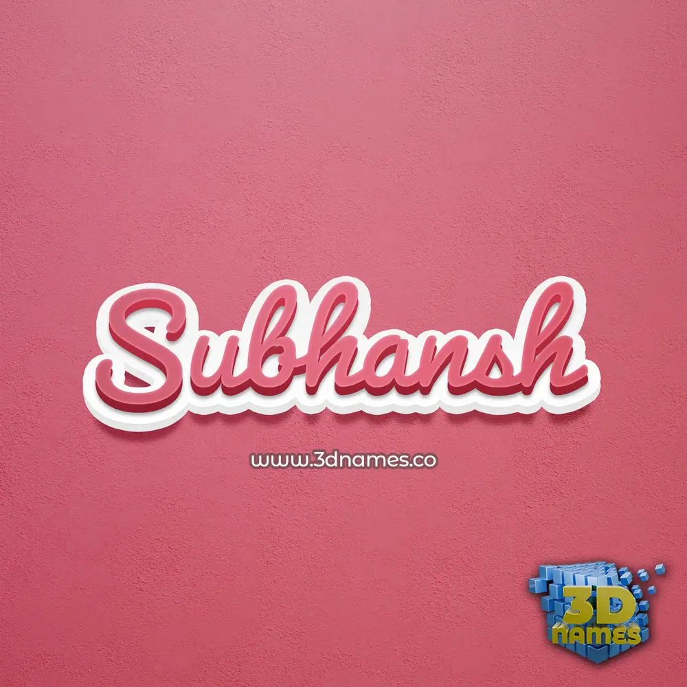 subhansh in Red Scribble style - 3D name wallpaper