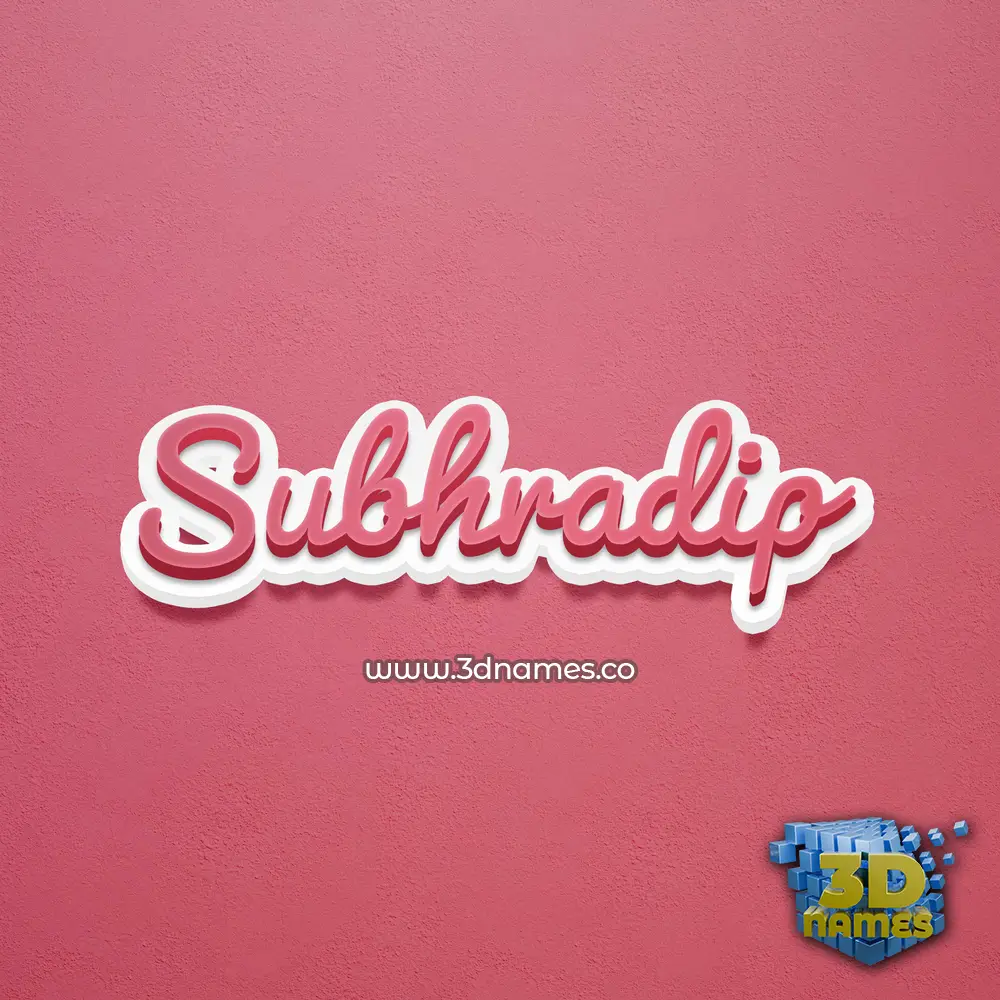 subhradip in Red Scribble style - 3D name wallpaper