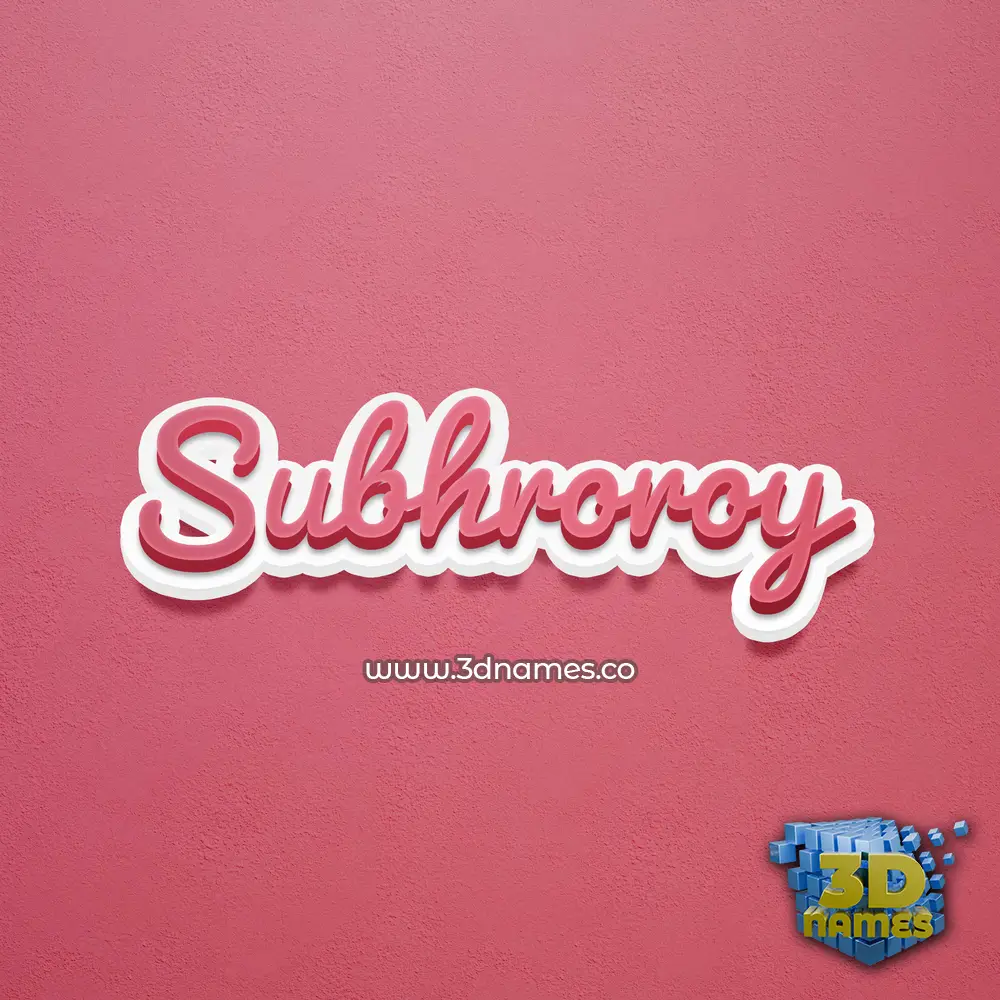 subhroroy in Red Scribble style - 3D name wallpaper