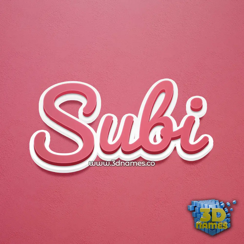 subi in Red Scribble style - 3D name wallpaper