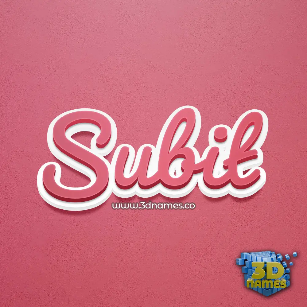 subit in Red Scribble style - 3D name wallpaper