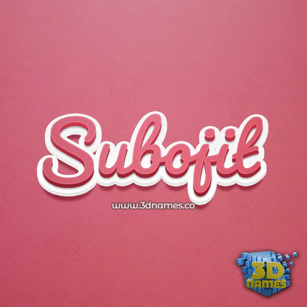 subojit in Red Scribble style - 3D name wallpaper