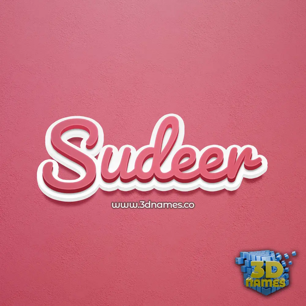 sudeer in Red Scribble style - 3D name wallpaper