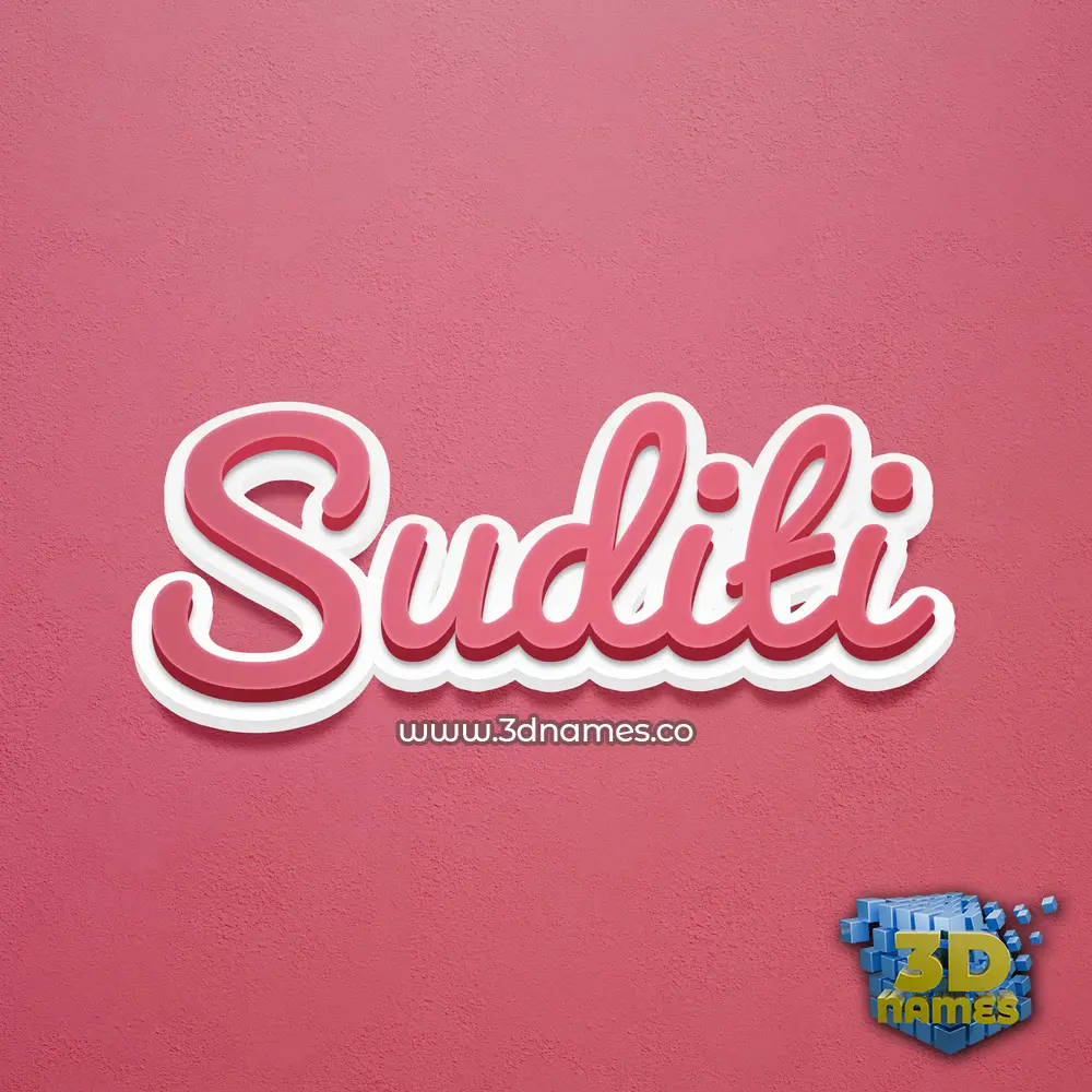 suditi in Red Scribble style - 3D name wallpaper