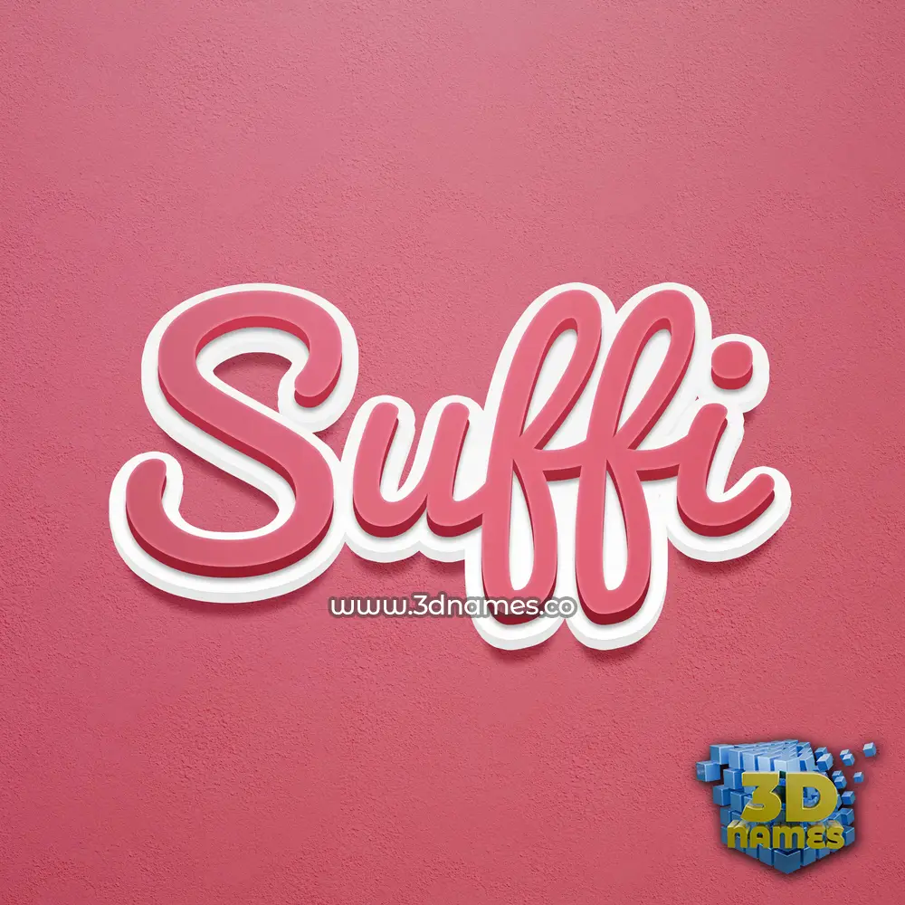 suffi in Red Scribble style - 3D name wallpaper