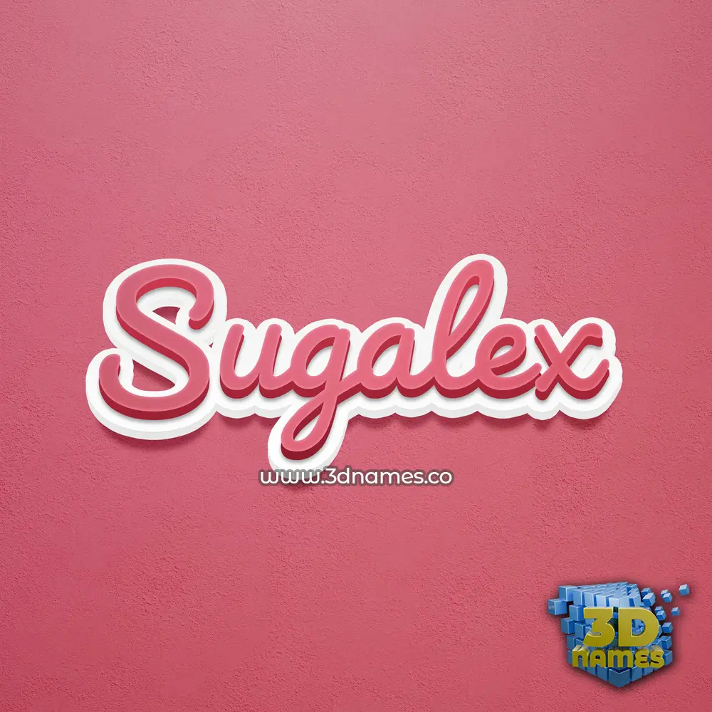 sugalex in Red Scribble style - 3D name wallpaper