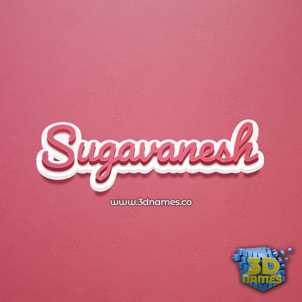 sugavanesh in Red Scribble style - 3D name wallpaper