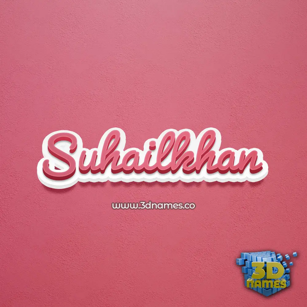 suhailkhan in Red Scribble style - 3D name wallpaper