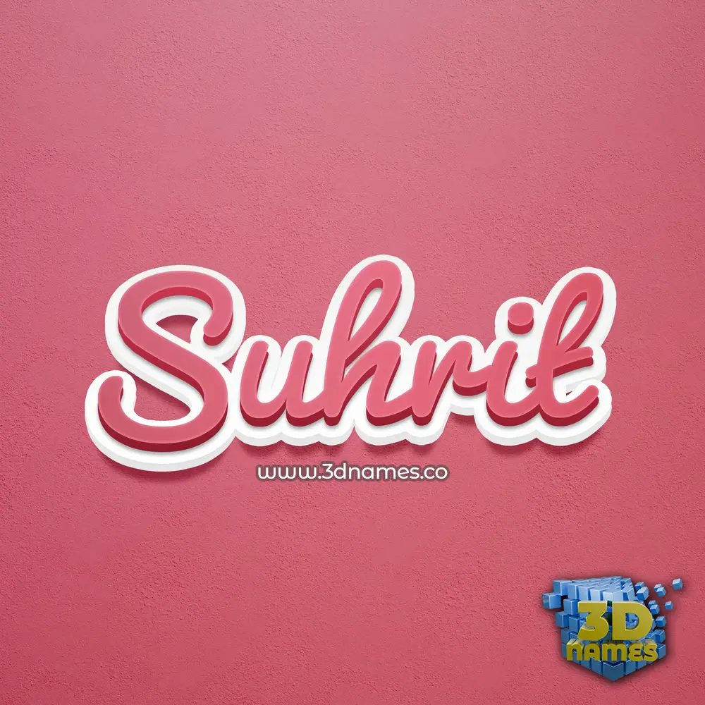 suhrit in Red Scribble style - 3D name wallpaper