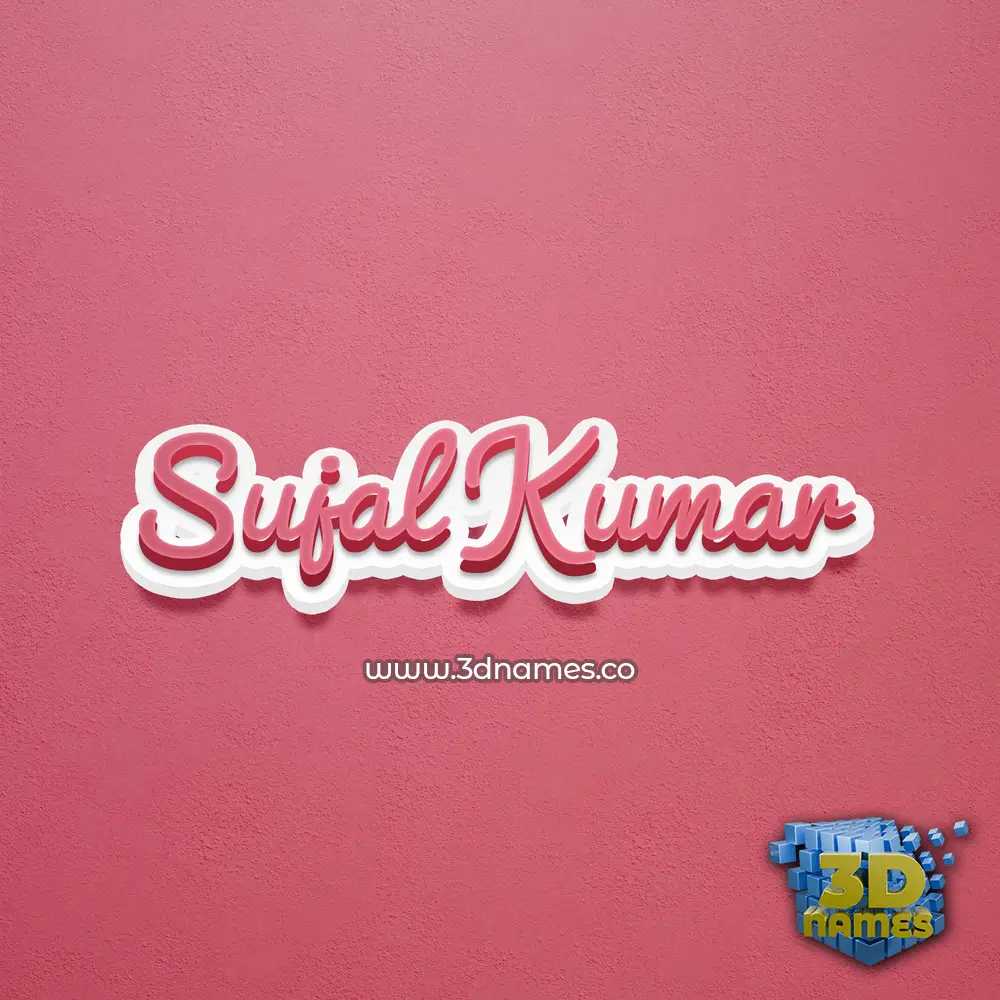 sujal kumar in Red Scribble style - 3D name wallpaper