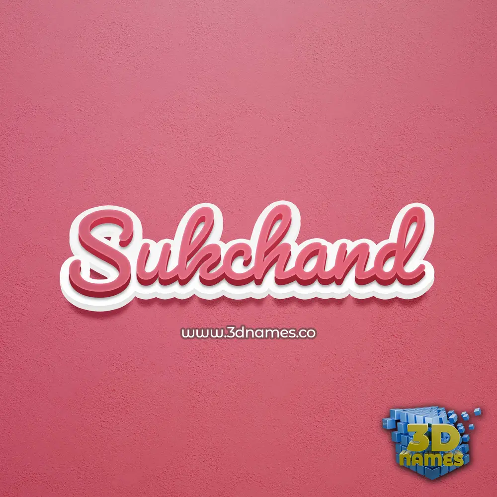 sukchand in Red Scribble style - 3D name wallpaper