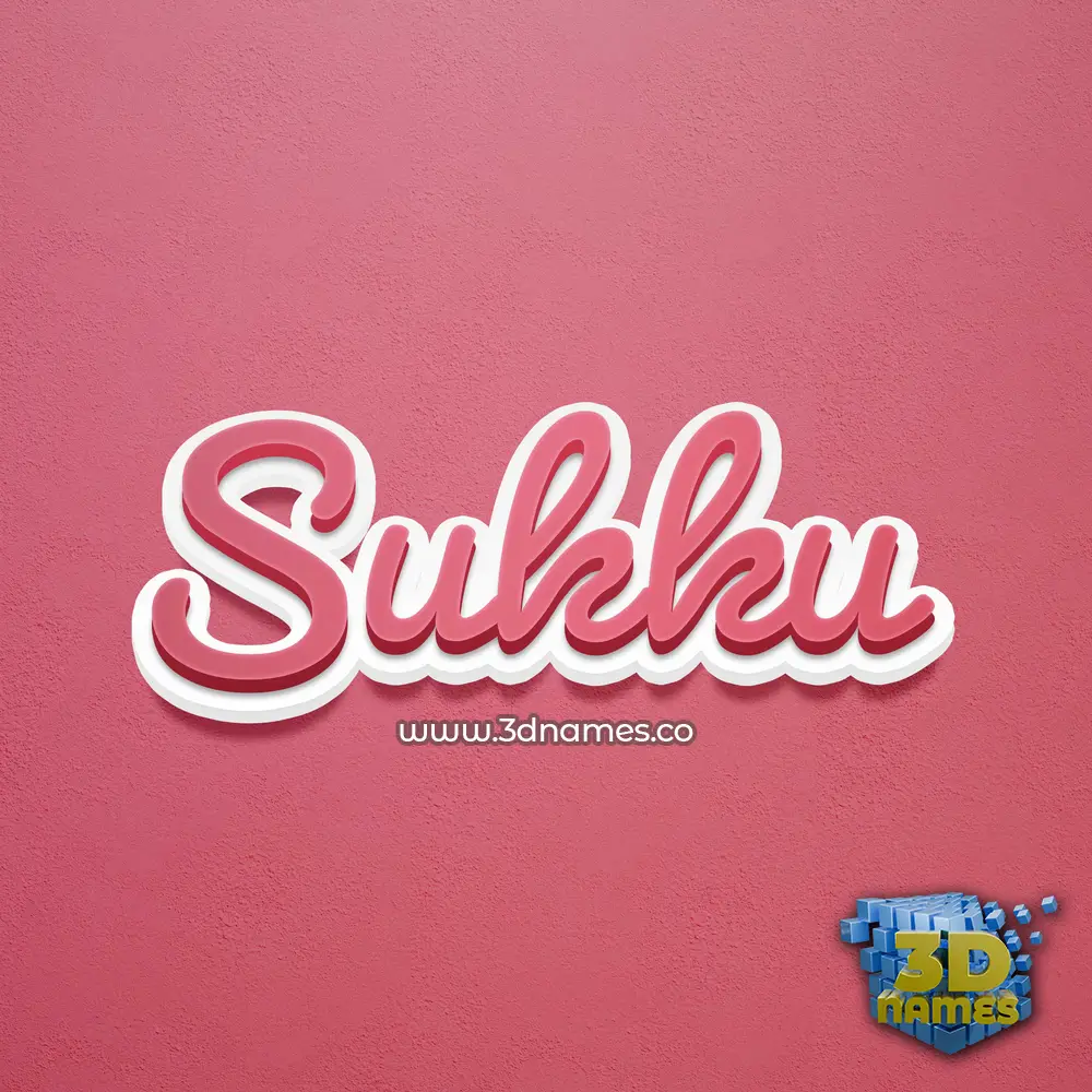 sukku in Red Scribble style - 3D name wallpaper