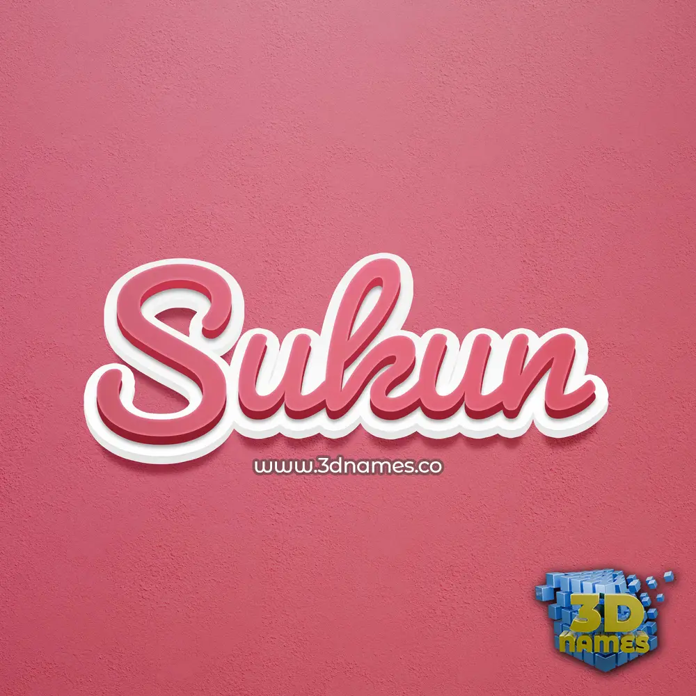 sukun in Red Scribble style - 3D name wallpaper